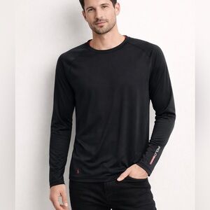 Vintage Ralph Lauren Men’s Black Long-Sleeve Performance Shirt